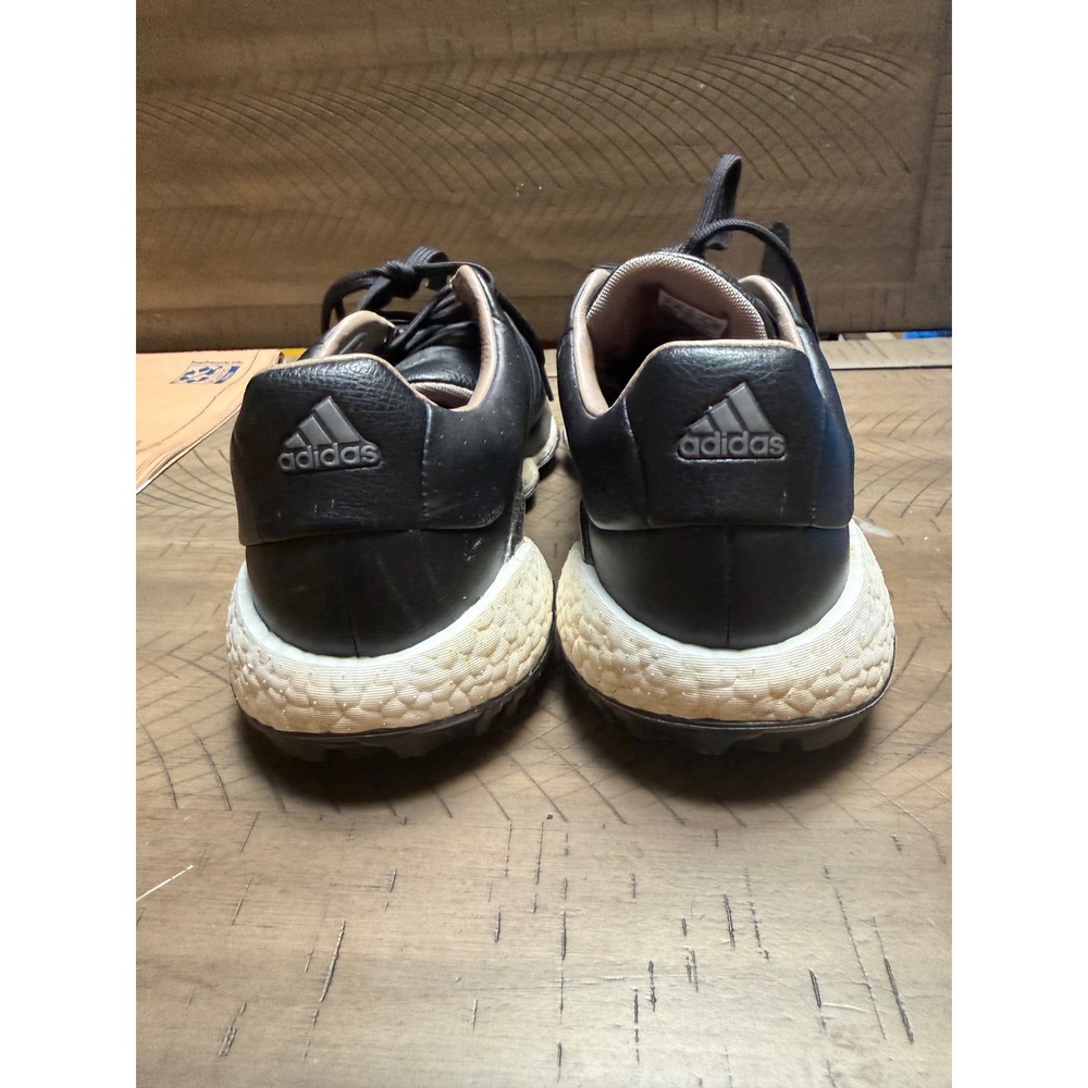 Adidas Tour360 Golf Shoes Mens 9 Black Leather Spikeless Waterproof - Picture 3 of 9